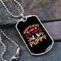 Happiness is a Warm Puppy Necklace Stainless Steel or 18k Gold Dog Tag 24" Chain-Express Your Love Gifts