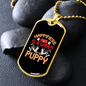 Happiness is a Warm Puppy Necklace Stainless Steel or 18k Gold Dog Tag 24" Chain-Express Your Love Gifts