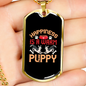 Happiness is a Warm Puppy Necklace Stainless Steel or 18k Gold Dog Tag 24" Chain-Express Your Love Gifts
