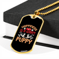 Happiness is a Warm Puppy Necklace Stainless Steel or 18k Gold Dog Tag 24" Chain-Express Your Love Gifts
