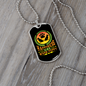 Happiness is a Warm Puppy Orange Green Necklace Stainless Steel or 18k Gold Dog Tag 24" Chain-Express Your Love Gifts
