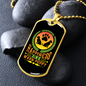 Happiness is a Warm Puppy Orange Green Necklace Stainless Steel or 18k Gold Dog Tag 24" Chain-Express Your Love Gifts
