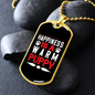 Happiness is a Warm Puppy Plain Necklace Stainless Steel or 18k Gold Dog Tag 24" Chain-Express Your Love Gifts