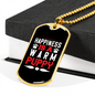 Happiness is a Warm Puppy Plain Necklace Stainless Steel or 18k Gold Dog Tag 24" Chain-Express Your Love Gifts