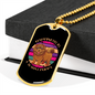 Happiness is a Warm Puppy Purple Necklace Stainless Steel or 18k Gold Dog Tag 24" Chain-Express Your Love Gifts