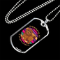 Happiness is a Warm Puppy Purple Necklace Stainless Steel or 18k Gold Dog Tag 24" Chain-Express Your Love Gifts