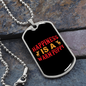Happiness is a Warm Puppy Red Necklace Stainless Steel or 18k Gold Dog Tag 24" Chain-Express Your Love Gifts