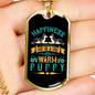 Happiness is a Warm Puppy Siberians Necklace Stainless Steel or 18k Gold Dog Tag 24" Chain-Express Your Love Gifts