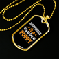 Happiness is a Warm Puppy Yellow Necklace Stainless Steel or 18k Gold Dog Tag 24" Chain-Express Your Love Gifts