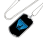 Happiness is Having a Dog Blue Necklace Stainless Steel or 18k Gold Dog Tag 24" Chain-Express Your Love Gifts