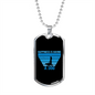 Happiness is Having a Dog Blue Necklace Stainless Steel or 18k Gold Dog Tag 24" Chain-Express Your Love Gifts