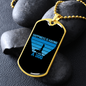Happiness is Having a Dog Blue Necklace Stainless Steel or 18k Gold Dog Tag 24" Chain-Express Your Love Gifts