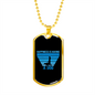 Happiness is Having a Dog Blue Necklace Stainless Steel or 18k Gold Dog Tag 24" Chain-Express Your Love Gifts