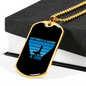Happiness is Having a Dog Blue Necklace Stainless Steel or 18k Gold Dog Tag 24" Chain-Express Your Love Gifts