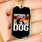 Happiness is Having a Dog Necklace Stainless Steel or 18k Gold Dog Tag 24" Chain-Express Your Love Gifts