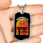 Happiness is Having a Dog Orange Necklace Stainless Steel or 18k Gold Dog Tag 24" Chain-Express Your Love Gifts