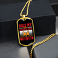 Happiness is Having a Dog Red Necklace Stainless Steel or 18k Gold Dog Tag 24" Chain-Express Your Love Gifts