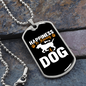 Happiness is Having a Dog White Necklace Stainless Steel or 18k Gold Dog Tag 24" Chain-Express Your Love Gifts