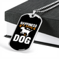 Happiness is Having a Dog White Necklace Stainless Steel or 18k Gold Dog Tag 24" Chain-Express Your Love Gifts