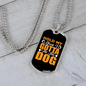 Happiness is Having a Dog Yellow Necklace Stainless Steel or 18k Gold Dog Tag 24" Chain-Express Your Love Gifts