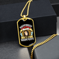 Happiness is Warm Puppy Dog House Necklace Stainless Steel or 18k Gold Dog Tag 24" Chain-Express Your Love Gifts