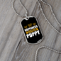 Happiness is Warm Puppy White Necklace Stainless Steel or 18k Gold Dog Tag 24" Chain-Express Your Love Gifts