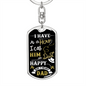 Happy Birthday Dad Hero Keychain Stainless Steel or 18k Gold Dog Tag Keyring-Express Your Love Gifts