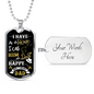 Happy Birthday Dad Hero Necklace Stainless Steel or 18k Gold Dog Tag 24" Chain-Express Your Love Gifts
