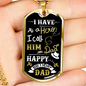 Happy Birthday Dad Hero Necklace Stainless Steel or 18k Gold Dog Tag 24" Chain-Express Your Love Gifts
