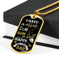 Happy Birthday Dad Hero Necklace Stainless Steel or 18k Gold Dog Tag 24" Chain-Express Your Love Gifts