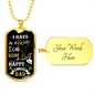 Happy Birthday Dad Hero Necklace Stainless Steel or 18k Gold Dog Tag 24" Chain-Express Your Love Gifts