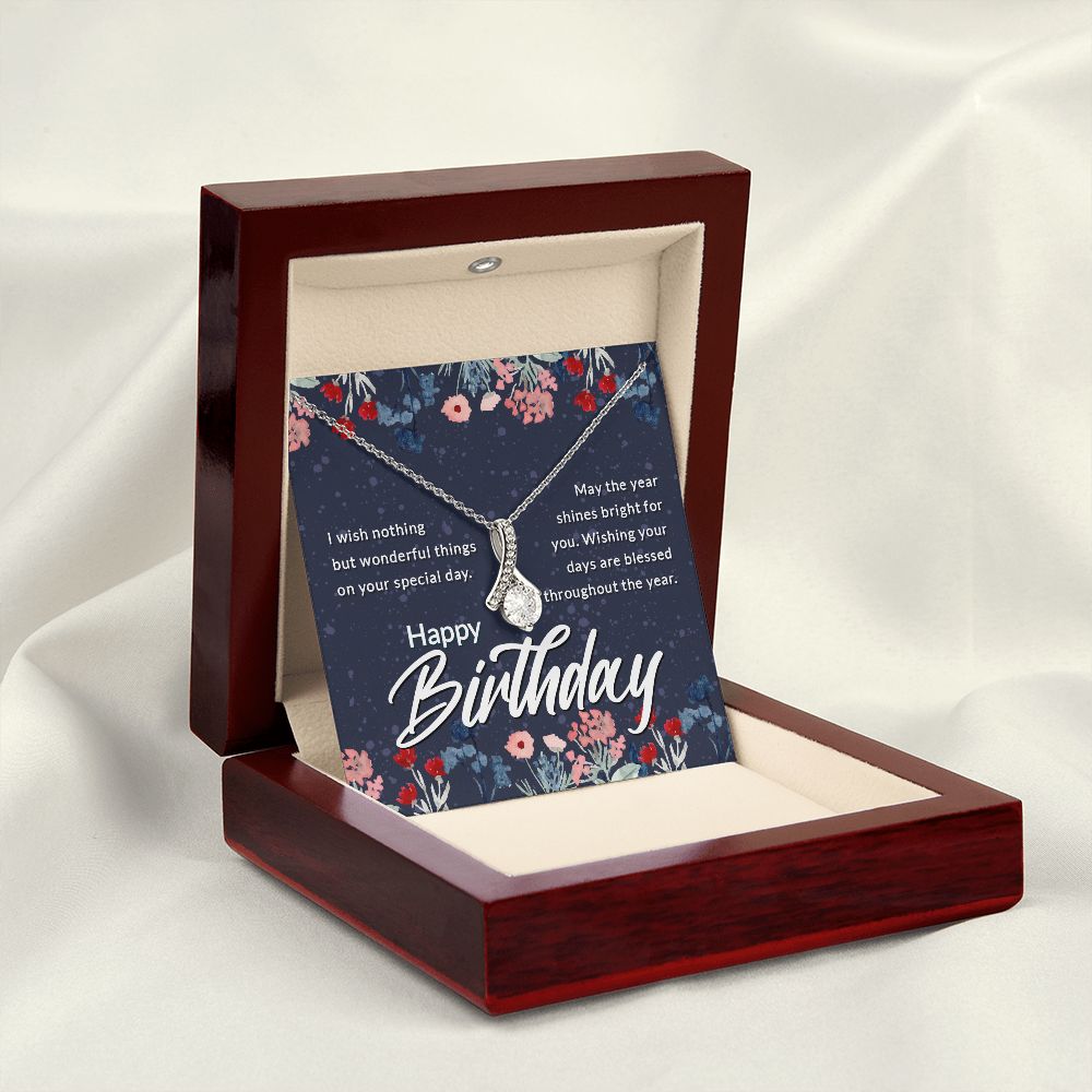 Happy Birthday Message Card Alluring Ribbon Necklace-Express Your Love Gifts