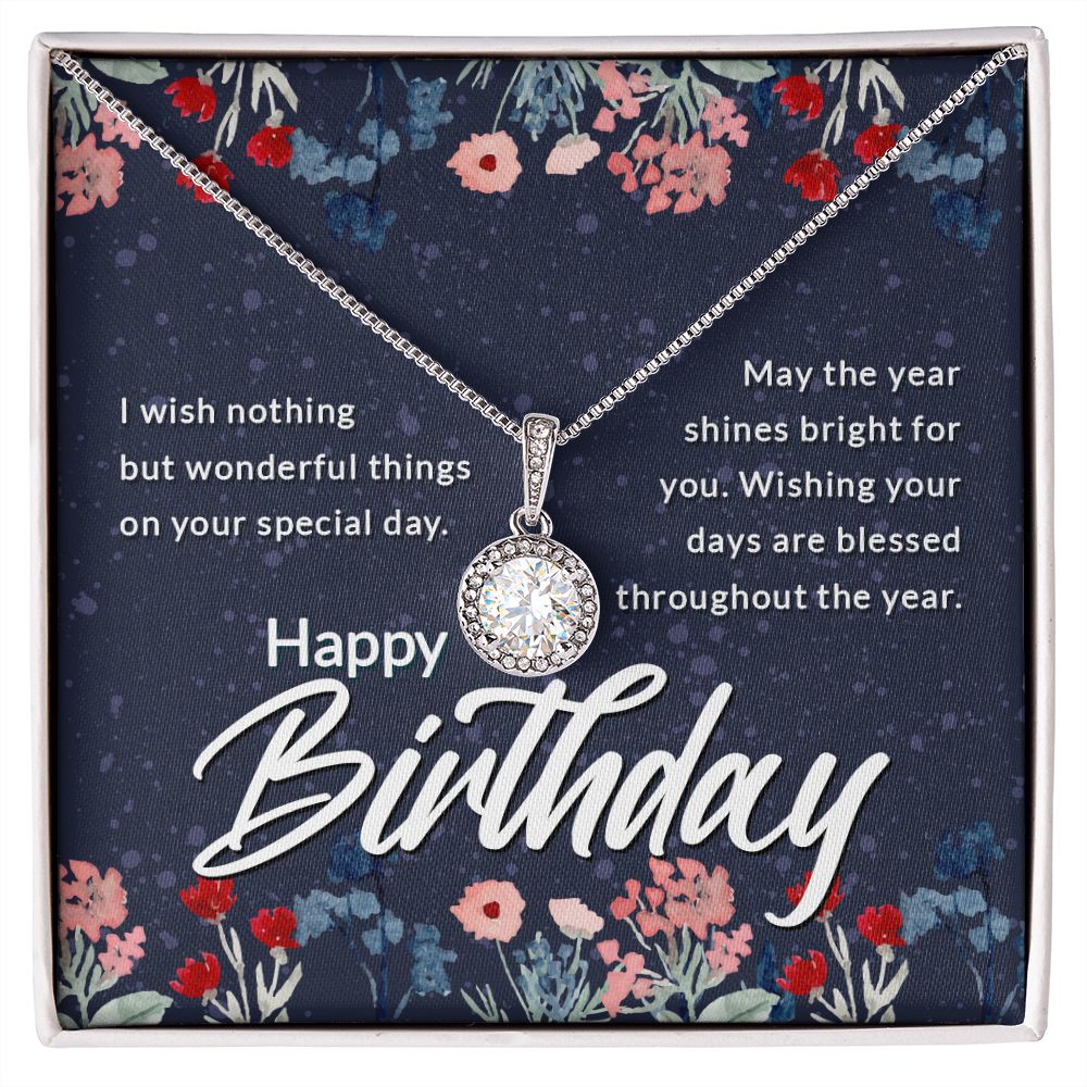 Happy Birthday Message Card Eternal Hope Necklace-Express Your Love Gifts