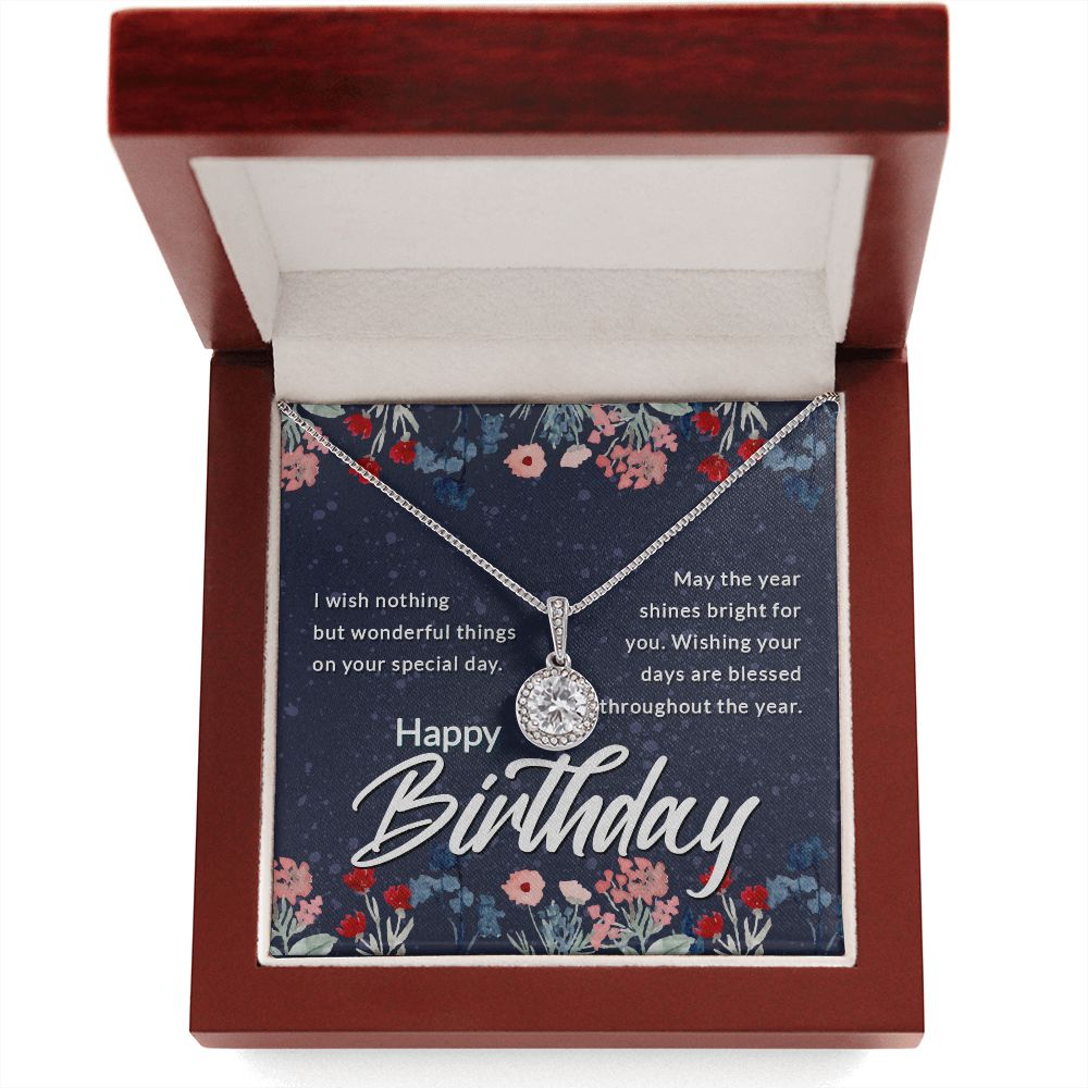Happy Birthday Message Card Eternal Hope Necklace-Express Your Love Gifts