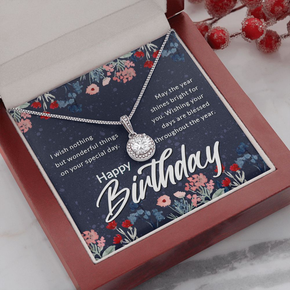 Happy Birthday Message Card Eternal Hope Necklace-Express Your Love Gifts