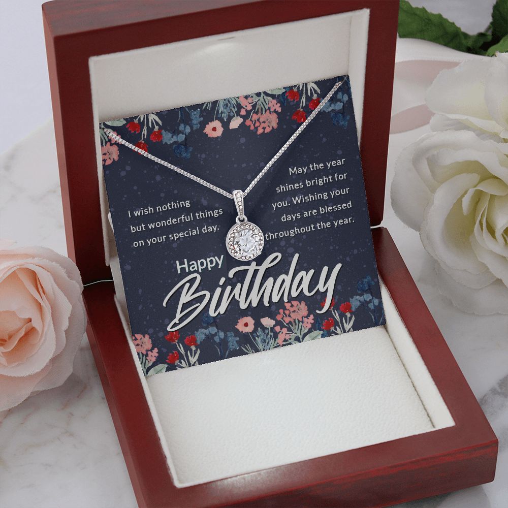 Happy Birthday Message Card Eternal Hope Necklace-Express Your Love Gifts