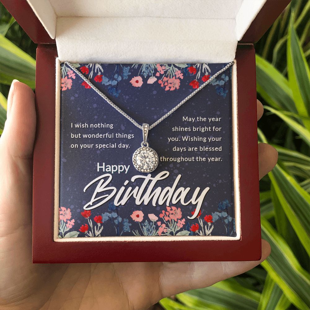 Happy Birthday Message Card Eternal Hope Necklace-Express Your Love Gifts