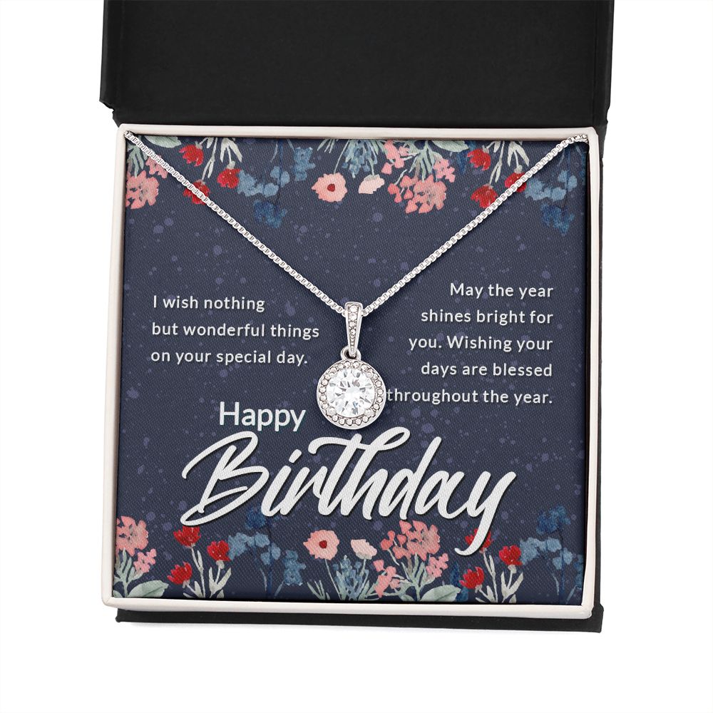 Happy Birthday Message Card Eternal Hope Necklace-Express Your Love Gifts