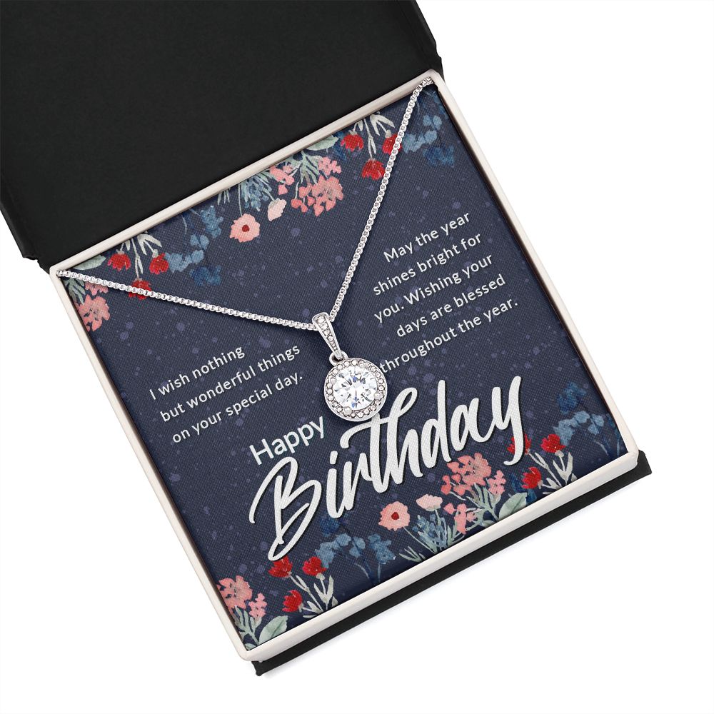 Happy Birthday Message Card Eternal Hope Necklace-Express Your Love Gifts