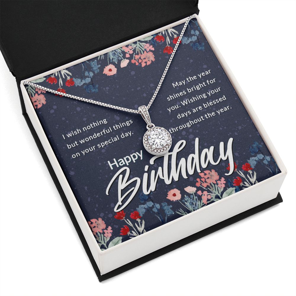 Happy Birthday Message Card Eternal Hope Necklace-Express Your Love Gifts