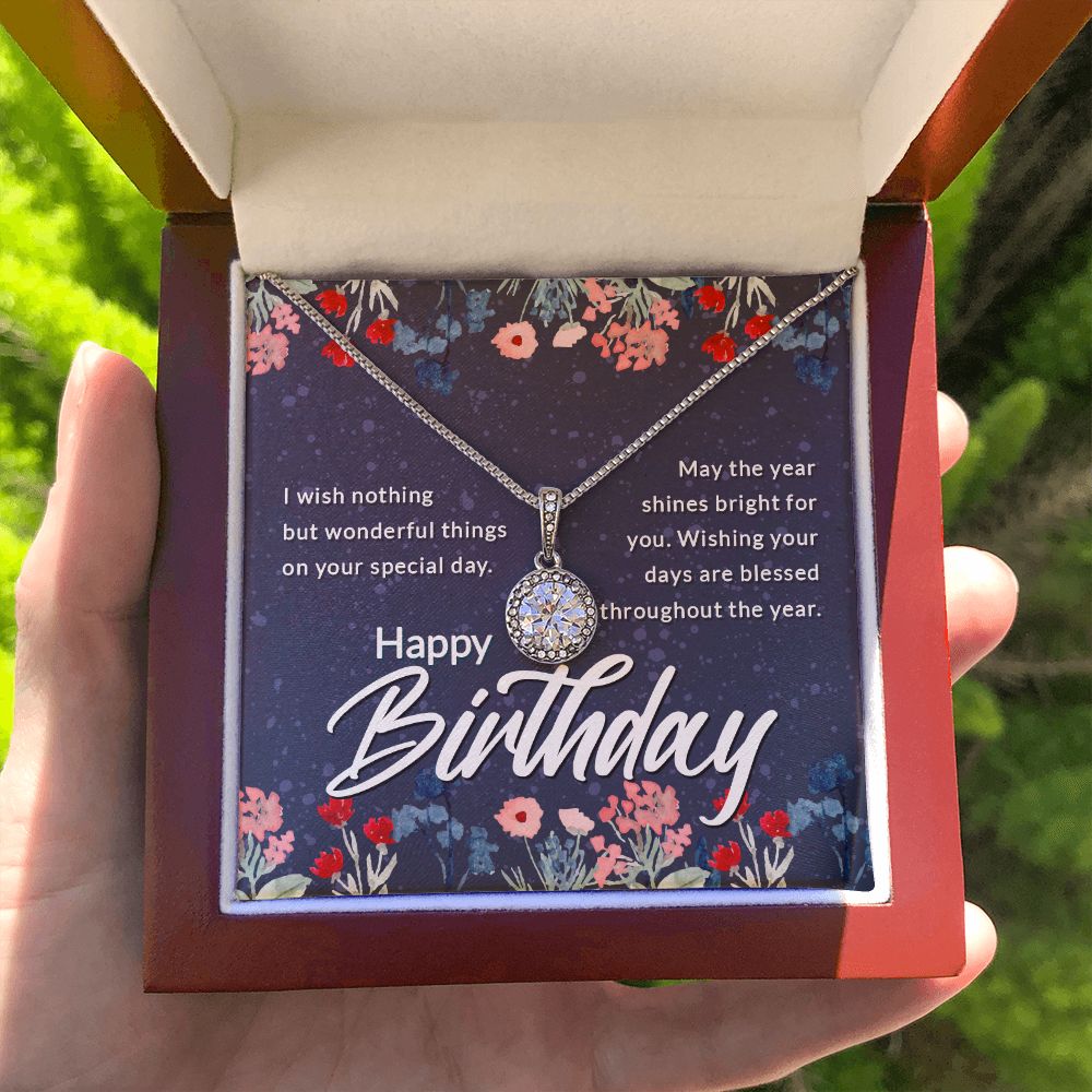 Happy Birthday Message Card Eternal Hope Necklace-Express Your Love Gifts