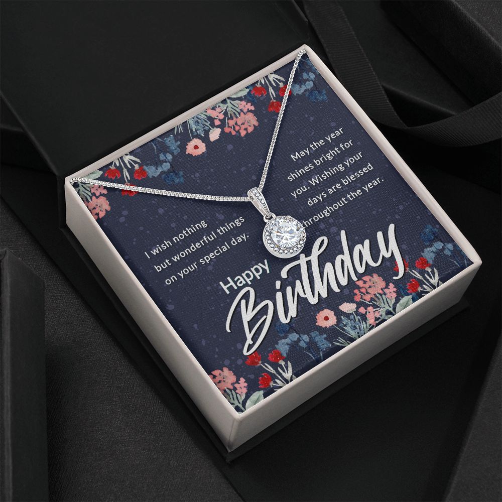 Happy Birthday Message Card Eternal Hope Necklace-Express Your Love Gifts