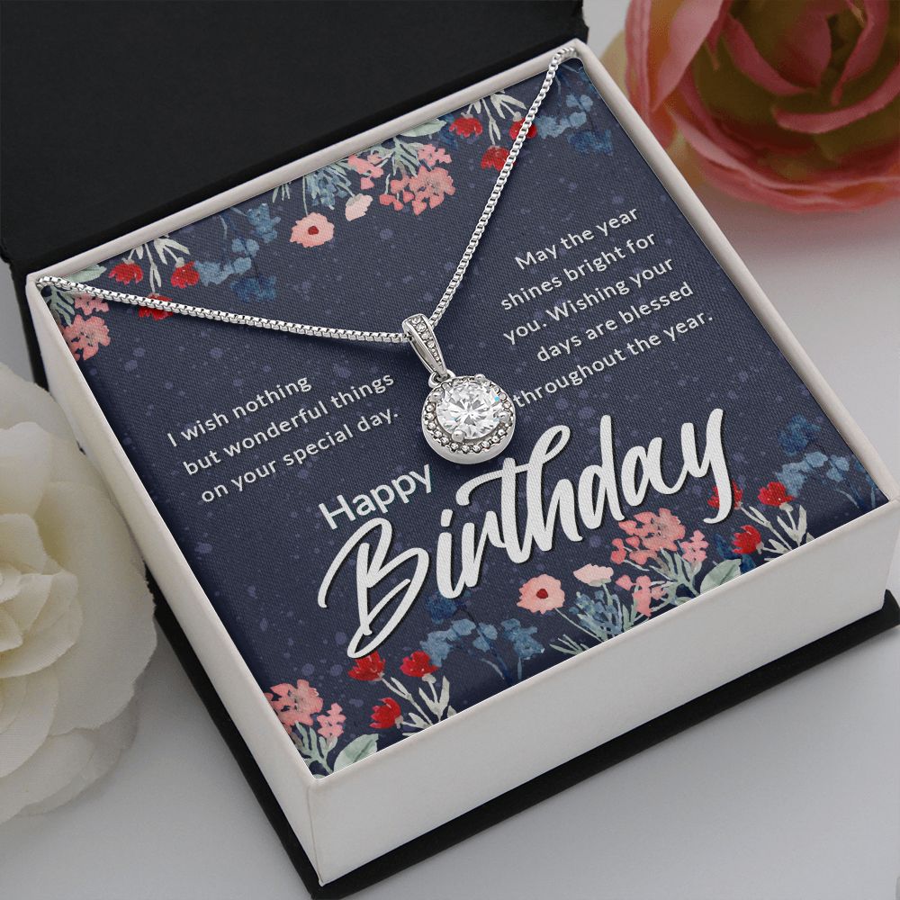 Happy Birthday Message Card Eternal Hope Necklace-Express Your Love Gifts