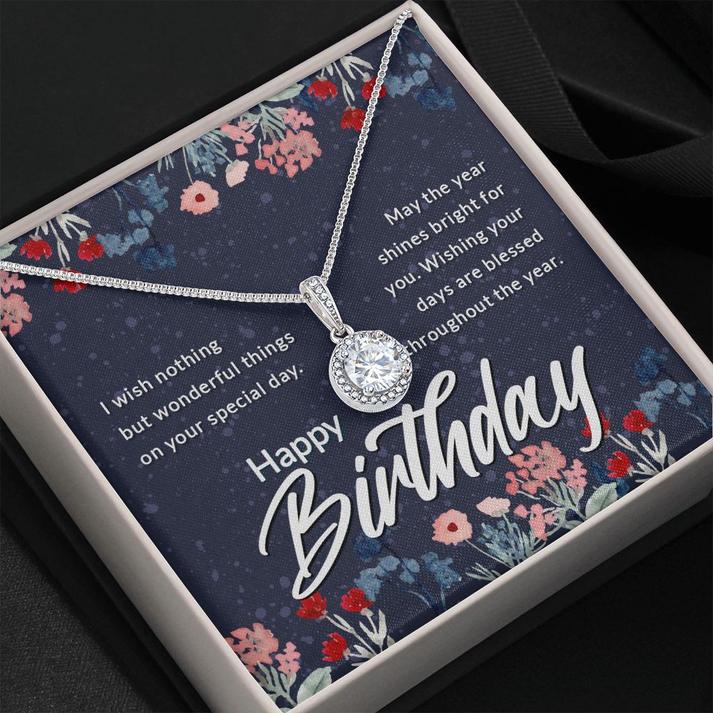 Happy Birthday Message Card Eternal Hope Necklace-Express Your Love Gifts