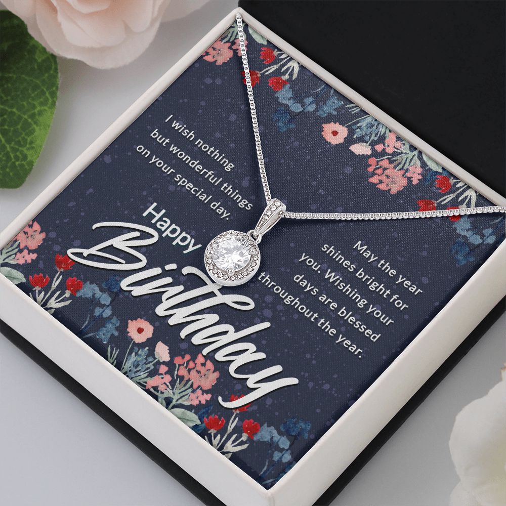 Happy Birthday Message Card Eternal Hope Necklace-Express Your Love Gifts
