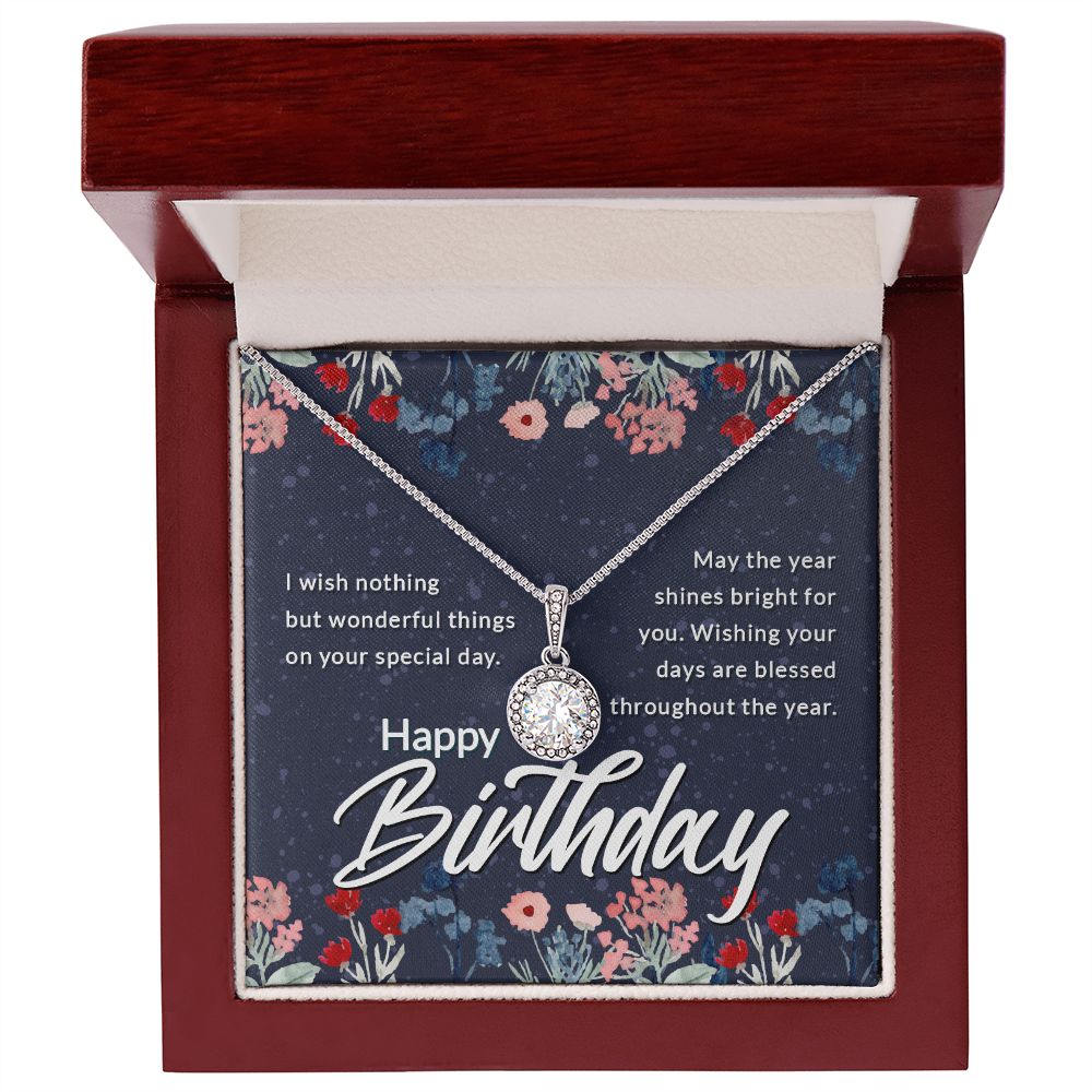 Happy Birthday Message Card Eternal Hope Necklace-Express Your Love Gifts