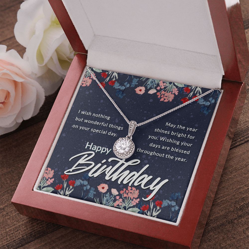 Happy Birthday Message Card Eternal Hope Necklace-Express Your Love Gifts