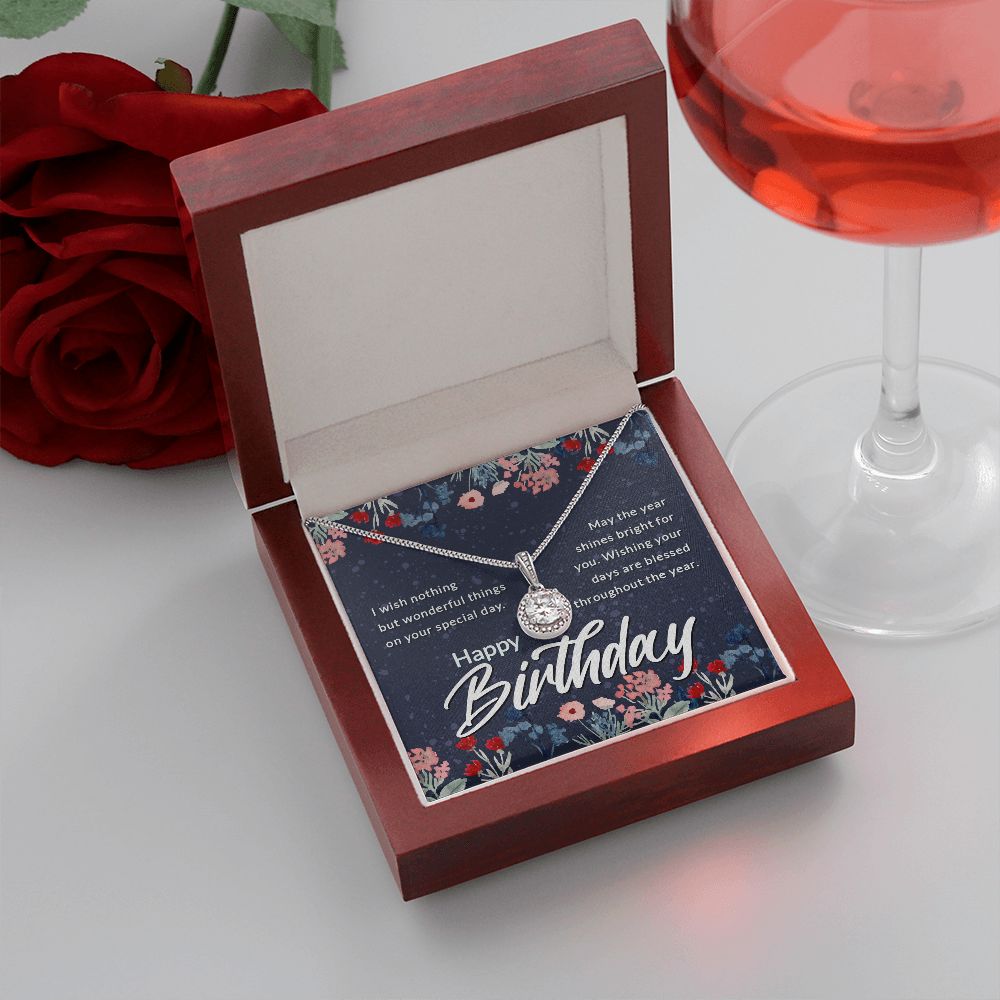 Happy Birthday Message Card Eternal Hope Necklace-Express Your Love Gifts