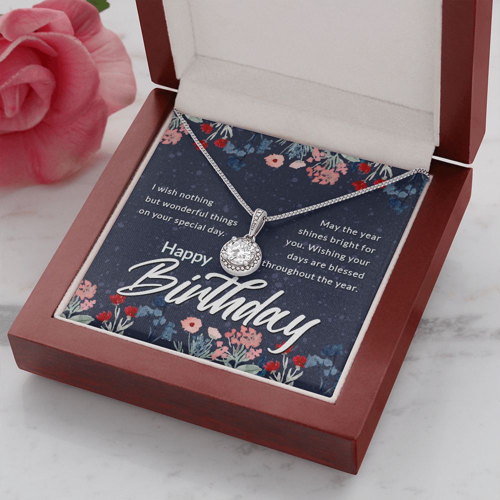 Happy Birthday Message Card Eternal Hope Necklace-Express Your Love Gifts