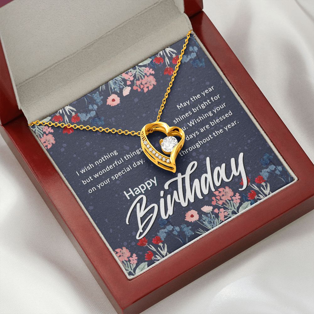 Happy Birthday Message Card Forever Necklace w Message Card-Express Your Love Gifts